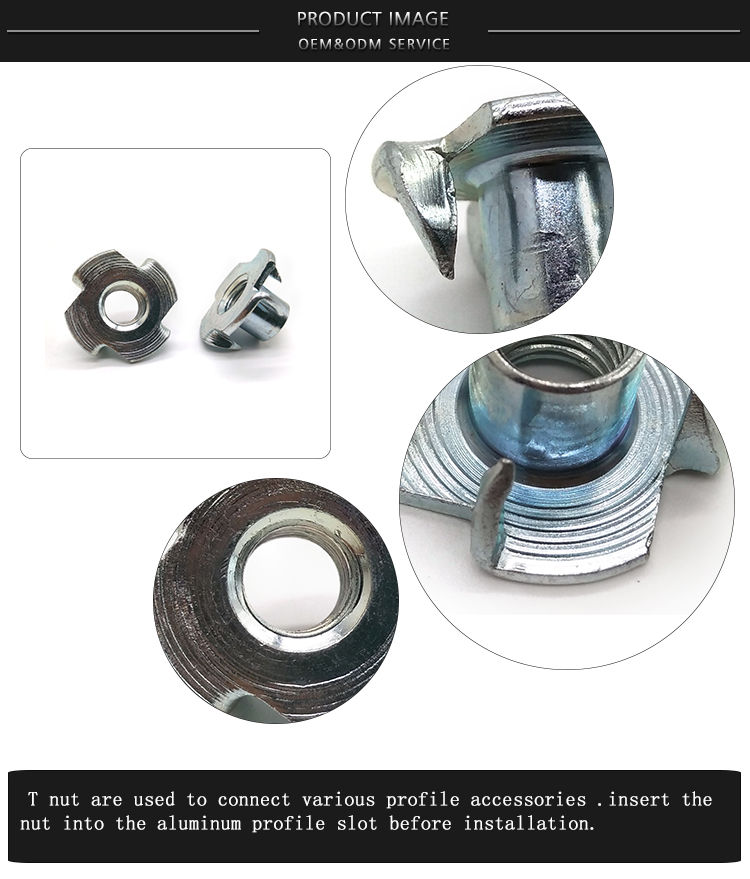 Chuanghe - Factory direct half Thread Four claw t nut Tee nut DIN1624 with Pronge t nut 8