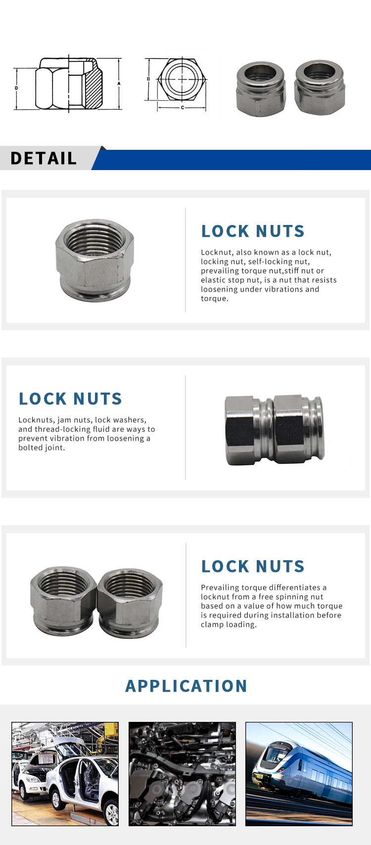 Chuanghe - China wholesale 10-32 6 x 41 mm m10x1 m65 m15 m10 m8 4mm aluminum colored zinc self locking hex lock nut lock nut 8