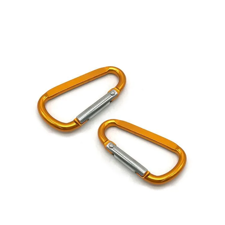 Chuanghe - Custom Small Gold Keychain Carabiner Snap Lock Hook Tool 12kn 24kn Aluminum D Shape Rock Climbing Carabiner Carabiner 1