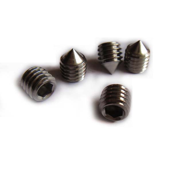 Chuanghe - M3x 8mm Alloy Steel Cone Point Hex Socket Set Grub Screw Headless Black Set screw 3