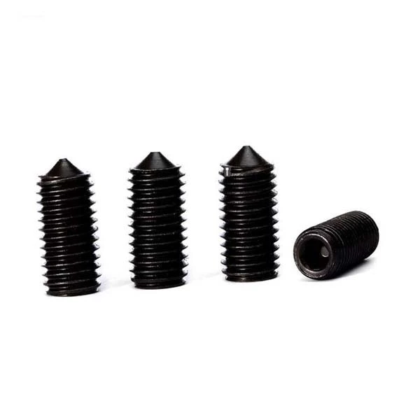 Chuanghe - M3x 8mm Alloy Steel Cone Point Hex Socket Set Grub Screw Headless Black Set screw 1