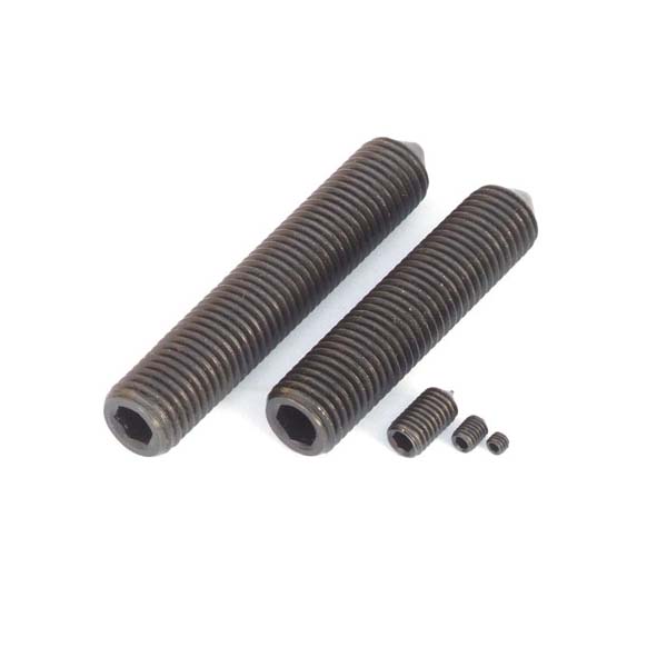 Chuanghe - M3x 8mm Alloy Steel Cone Point Hex Socket Set Grub Screw Headless Black Set screw 4