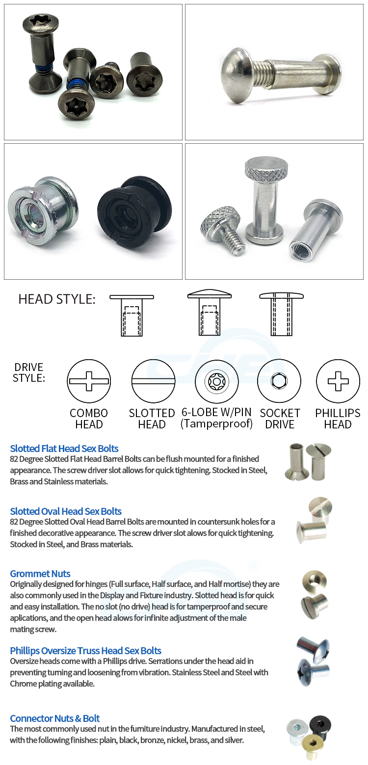 Chuanghe - Hexagon socket head Stainless Steel 304 Furniture screw Flat Hex Socket Head Hexagon Screws Connector Chicago screw Chicago screw 8