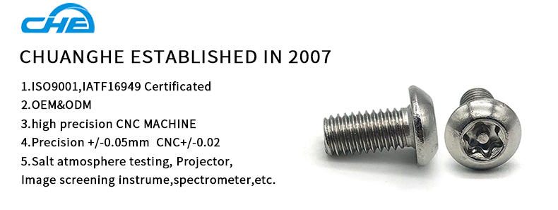 China factory direct automotive parts cnc 316 stainless steel m5 1/4-20 t9 pan head security machine screw anti-theft torx screw