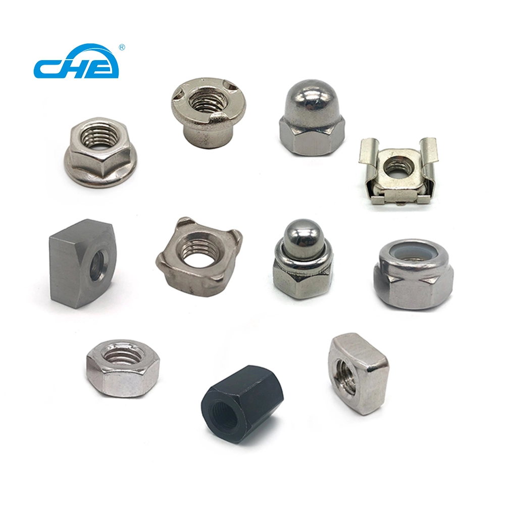 Chuanghe - Hex serrated flange dome cap nut insert square cage lock heavy coupling hex nuts stainless steel weld hex flange nut hex nut 1