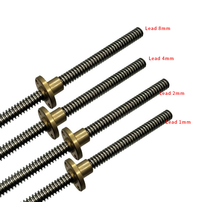 Chuanghe - Lead screw wholesale T5 T6 T8 T10 T12 stainless steel Trapezoidal screw 8mm lead screw 400mm with brass nut ball lead screw 1