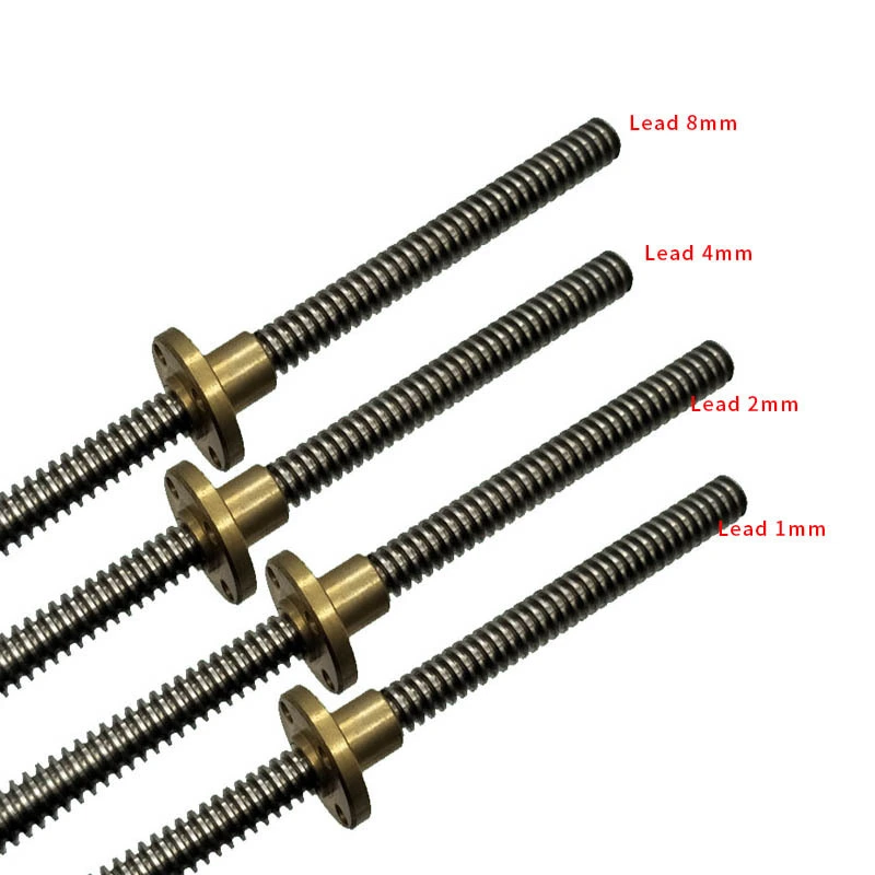Chuanghe - Lead screw wholesale T5 T6 T8 T10 T12 stainless steel Trapezoidal screw 8mm lead screw 400mm with brass nut ball lead screw 1