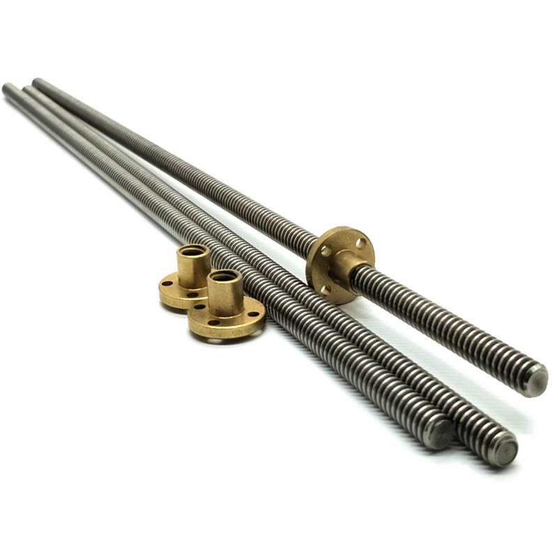 Chuanghe - Lead screw wholesale T5 T6 T8 T10 T12 stainless steel Trapezoidal screw 8mm lead screw 400mm with brass nut ball lead screw 4