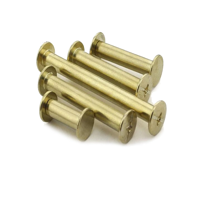 Chuanghe - China custom m2 m5 m8 5mm 8mm 12mm 70 mm 1/8 brass book binding post rivets slotted chicago screw color male and female screws Chicago screw 1