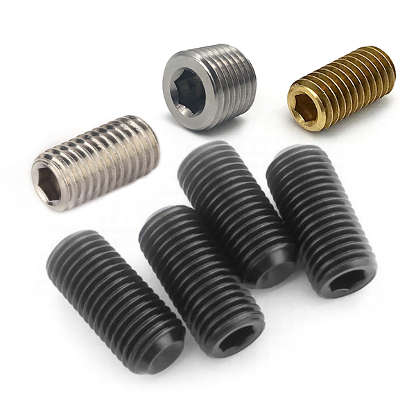 Chuanghe - Black Brass DIN916 M6 M8 M10 M12 fine thread Hexagon socket set with cone point Hex Socket Nylon Tip Set Screws black set screw Set screw 4