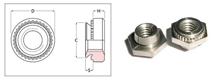Chuanghe - Precision custom knurled auto fasteners m10 threaded clinch press fit nut for car round nuts 8
