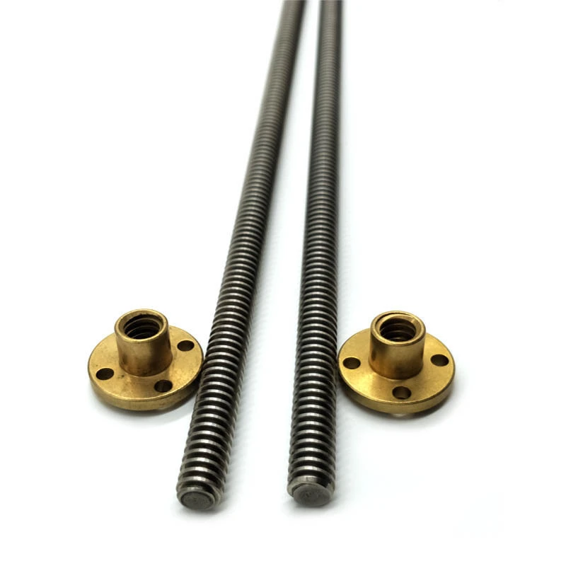Chuanghe - 8mm 1500mm 400mm lead screw t8 t10 with trapezoidal thread and brass nut for 3d printer parts ball lead screw 1