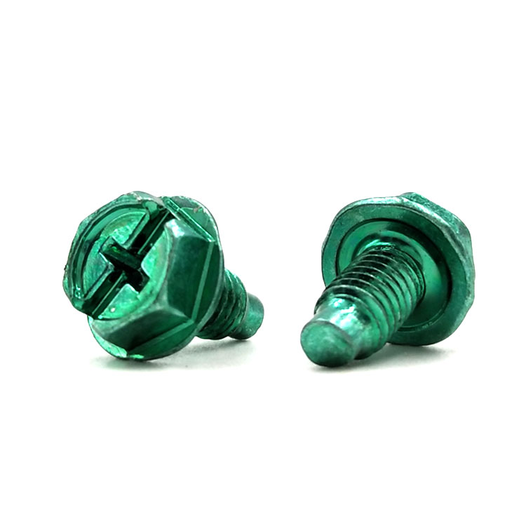 Chuanghe - China Wholesale Green Color Slotted Hex Washer Head Grounding Screw special screw 5
