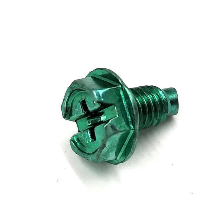 Chuanghe - China Wholesale Green Color Slotted Hex Washer Head Grounding Screw special screw 6
