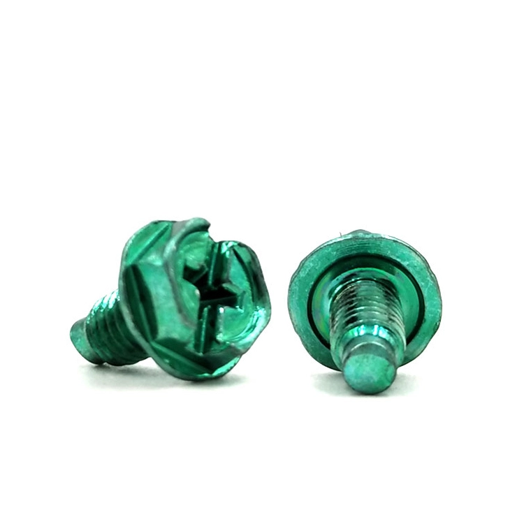 Chuanghe - China Wholesale Green Color Slotted Hex Washer Head Grounding Screw special screw 1