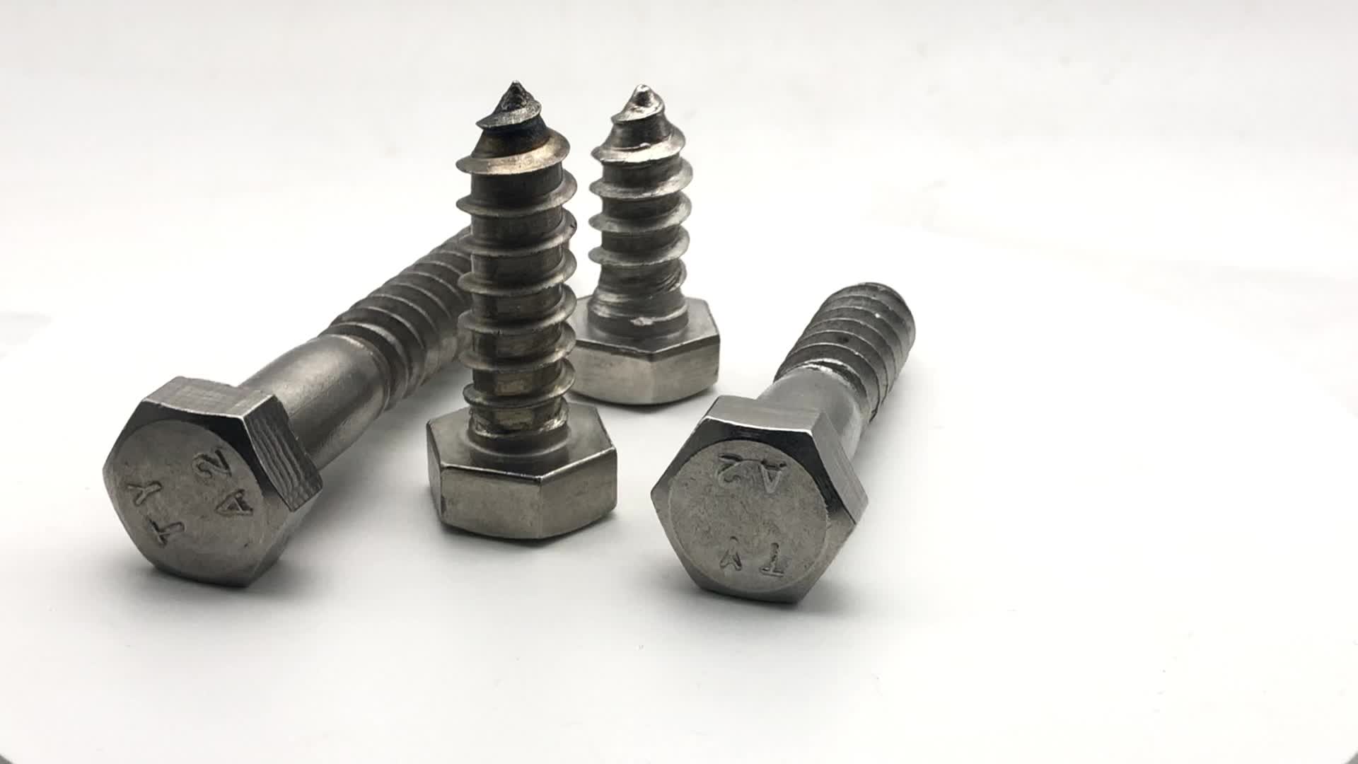 Chuanghe - China factory Custom size stainless steel self tapping lag bolt screw Half thread hex head wood screws Self-tapping screw 2