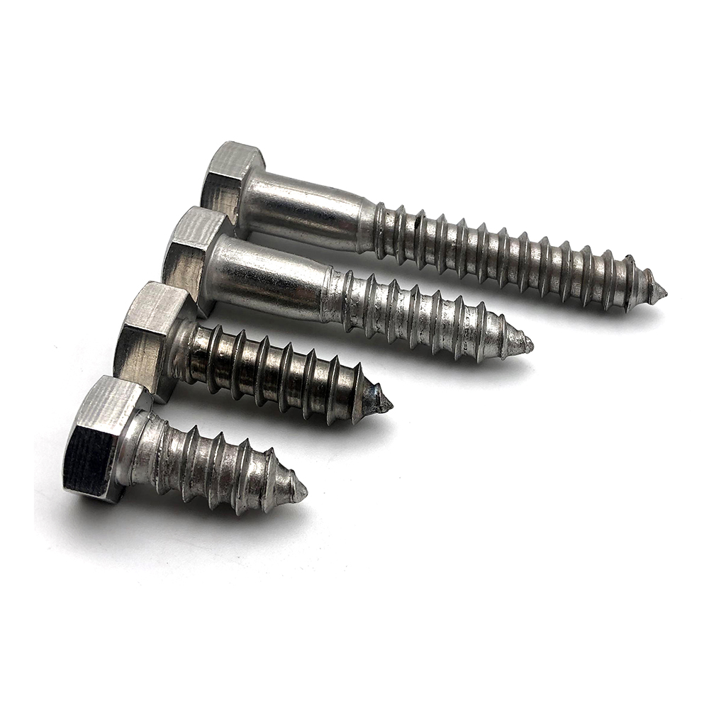 Chuanghe - China factory Custom size stainless steel self tapping lag bolt screw Half thread hex head wood screws Self-tapping screw 5