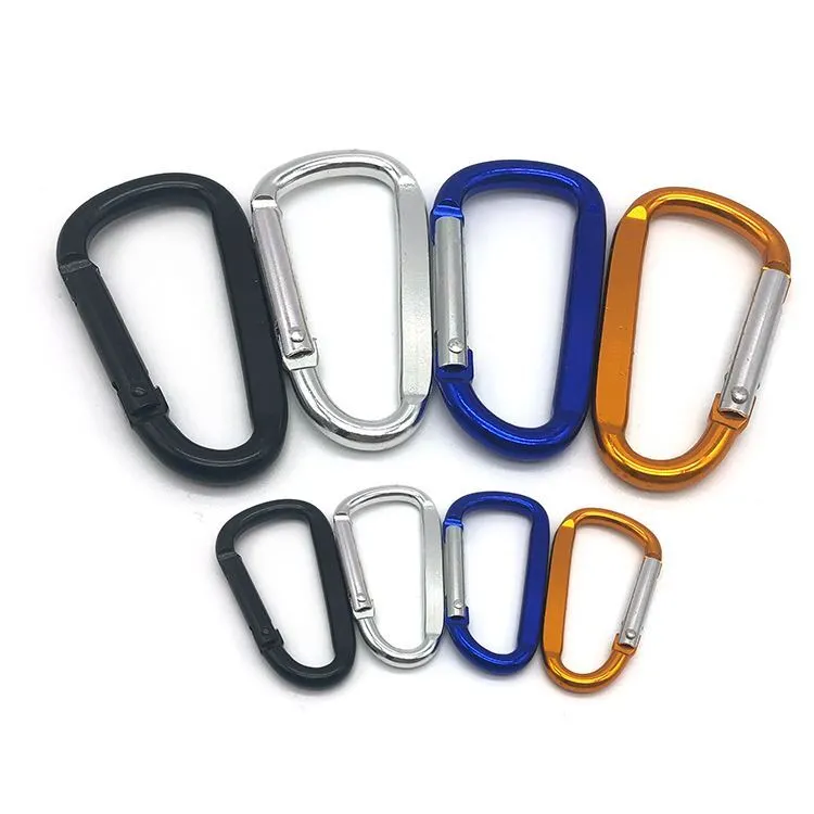 Chuanghe - Wholesale Custom Bulk Small Mini Camping Hiking Water Bottle Metal flat Aluminum Alloy Snap Carabiner Clip Hook Carabiner 1
