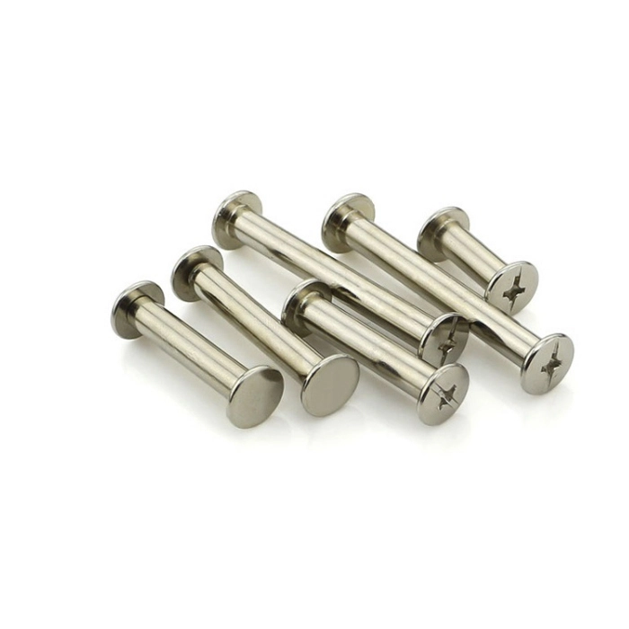 Chuanghe - M3 M4 M5 Stainless Steel Nickel Rivets Male Female Binding Dome Slotted Flat Head Chicago Screw Chicago screw 1