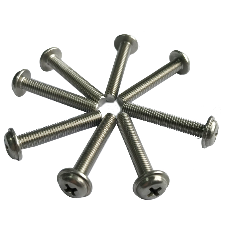 Chuanghe - Hardware fasteners cross recessed pan head screws with collar phillips head machine screw DIN 967 Pan head screw 6
