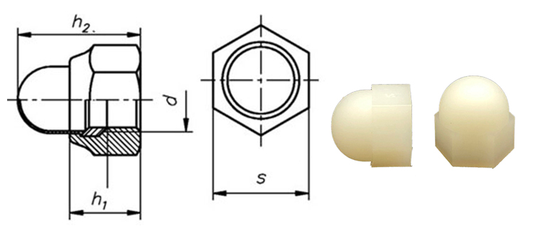 Chuanghe - M6 M8 M10 M14 black plastic Protective Dome Bolt Covers Hex cap nut cap nut 9