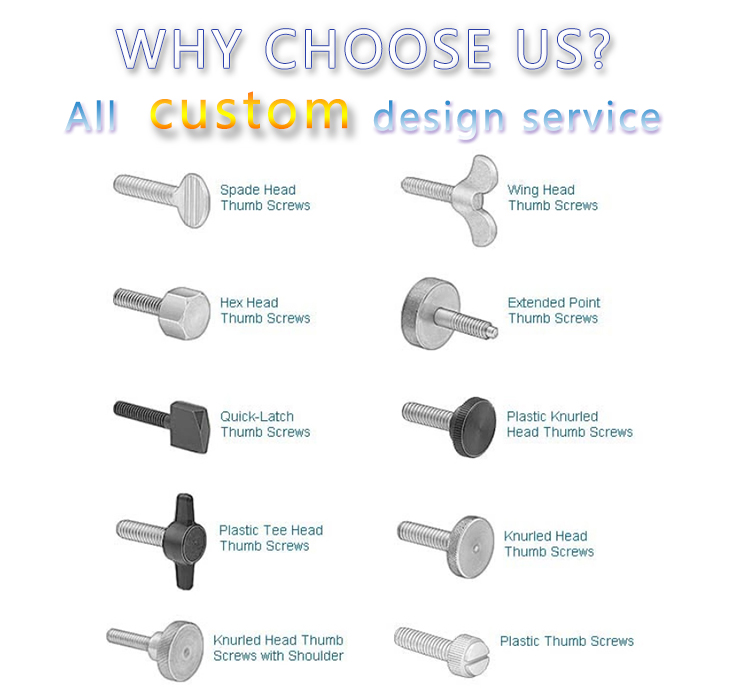 Chuanghe - Factory Price M8 Galvanized steel Round Spade Head Thumb Screw Thumb screw 4