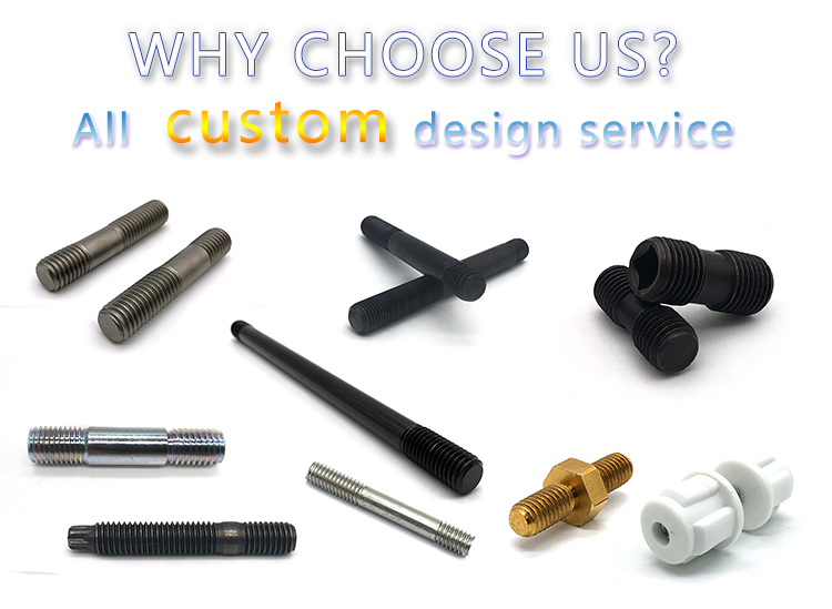 Chuanghe - M5 M6 Stainless Steel Weld Stud Screws Welding Stud Bolts M6 M8 M10 M12 Carbon Steel Black Plain Double End Studs Threaded Rod stud bolts 3