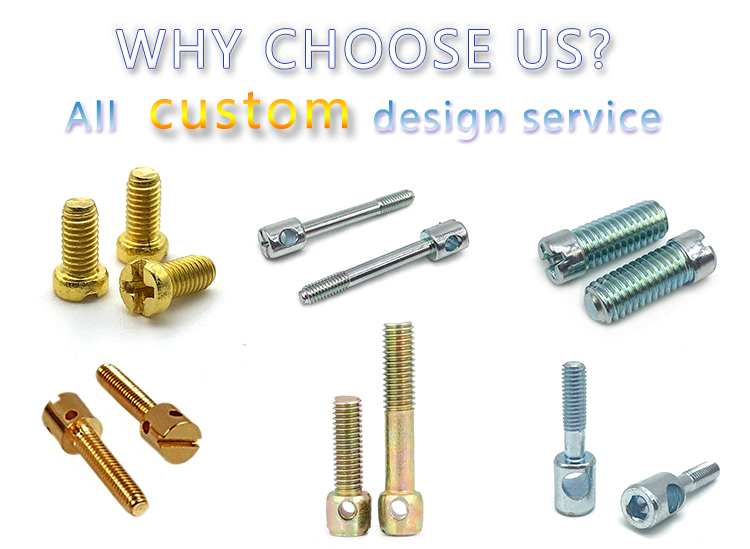 Chuanghe - China supplier Customized Electrical Contact Slotted Sealing Screws drilled hole head capstan screws special screw 3