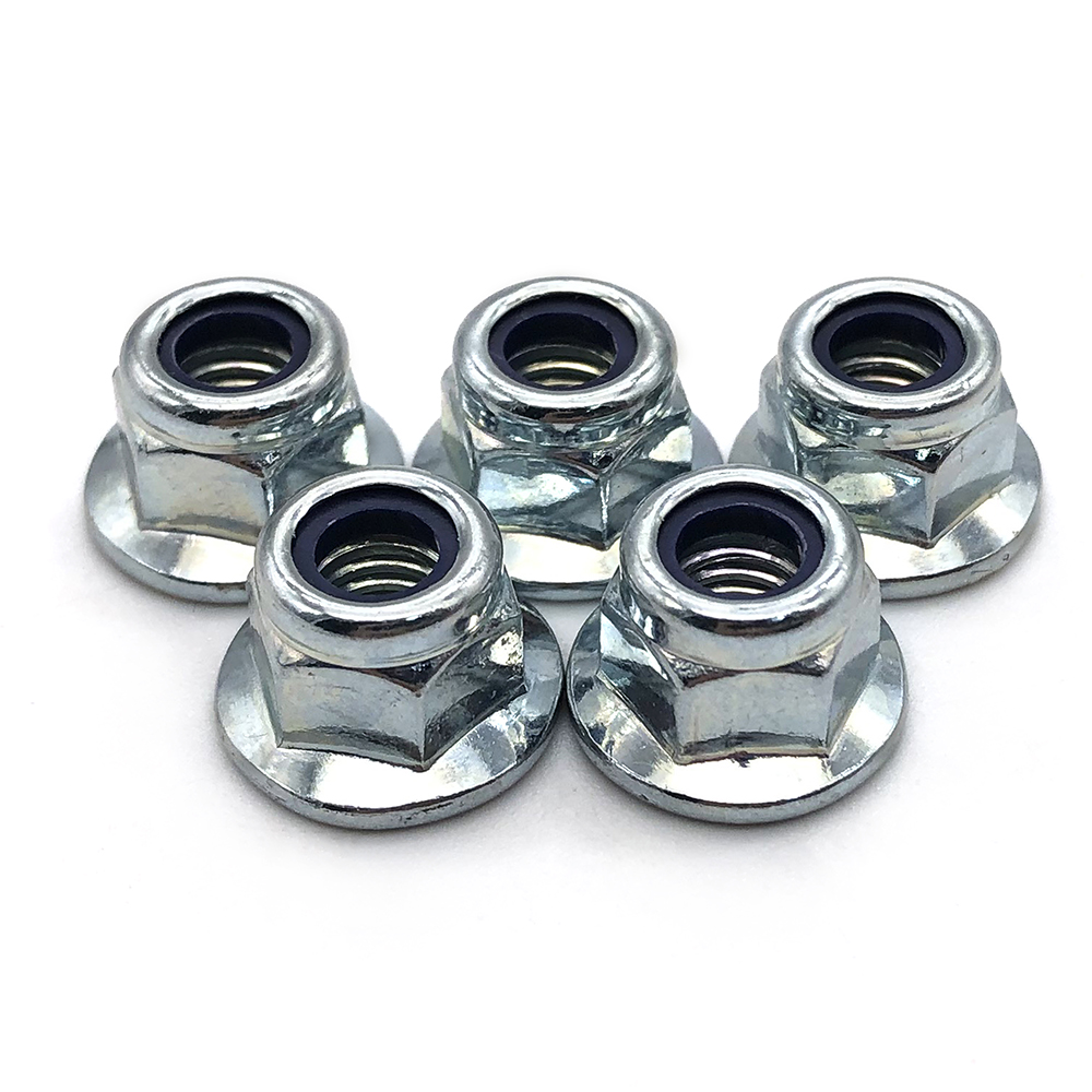 Chuanghe - Carbon steel blue zinc plated hex flange nut nylon insert m7 flanged lock nut flange nut 9