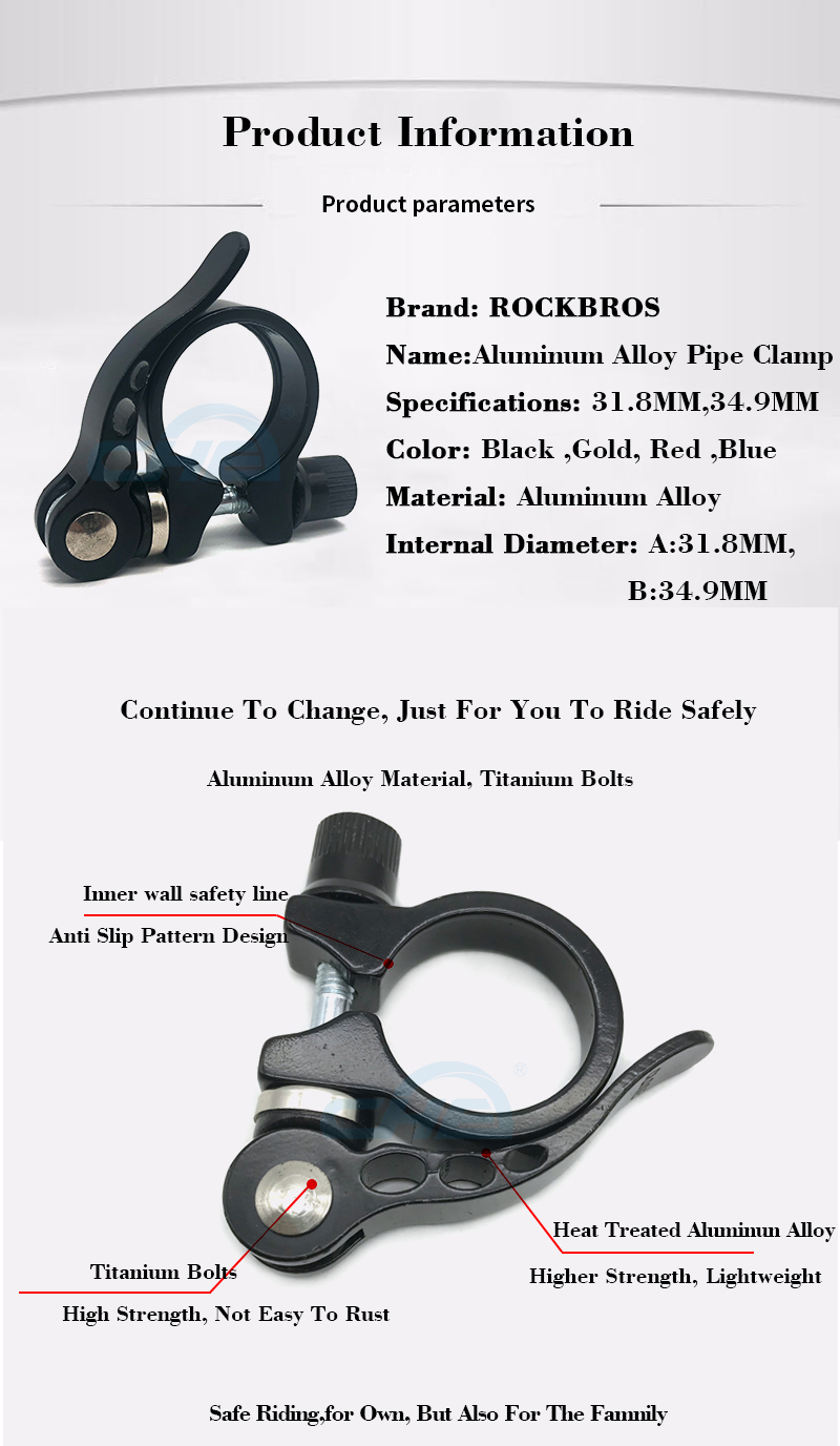 China wholesale Aluminum Quick Release Bicycle seat Post seat post Clamp 31.8mm 36mm 28.6 32mm 34.9 mm tube bike seatpost clamp