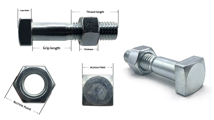 Chuanghe - M5 M6 M8 M10 Stainless Steel Flat Square Head Screw Bolt 17mm ss304 ss316 Square Bolt t bolts 8
