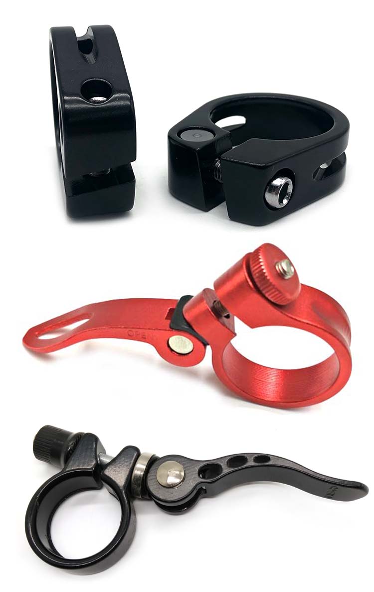 China wholesale mtb High Strength adjustable aluminum alloy quick release seatpost Black bike seat post clamp 28.6mm 36mm