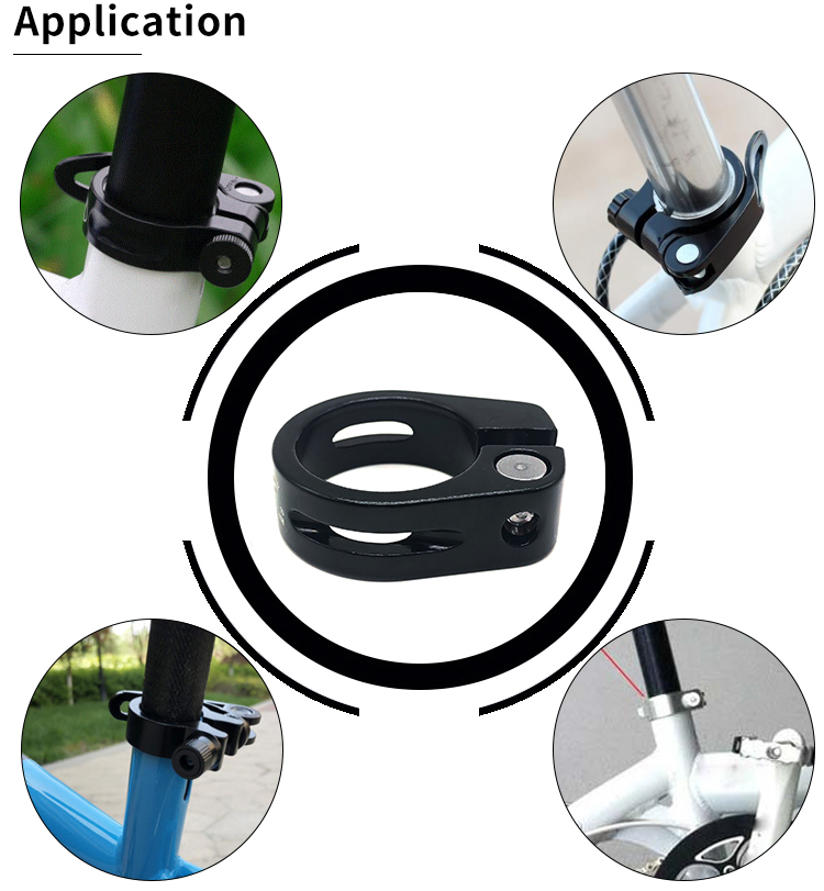 China wholesale mtb High Strength adjustable aluminum alloy quick release seatpost Black bike seat post clamp 28.6mm 36mm