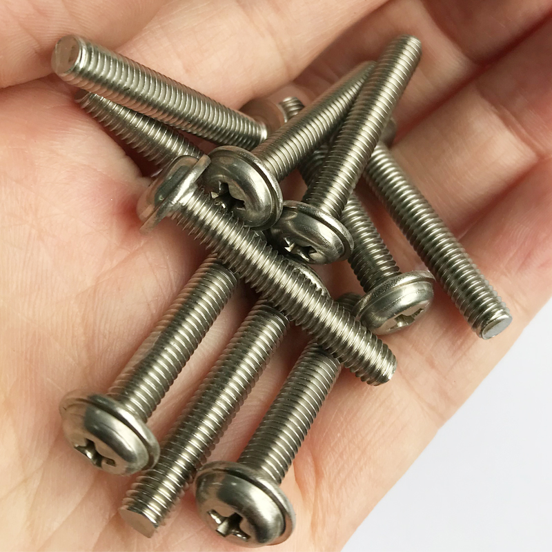 Chuanghe - DIN 967 Cross Slotted Pan Head Machine Thread Screw with Collar/Washer Pan head screw 3