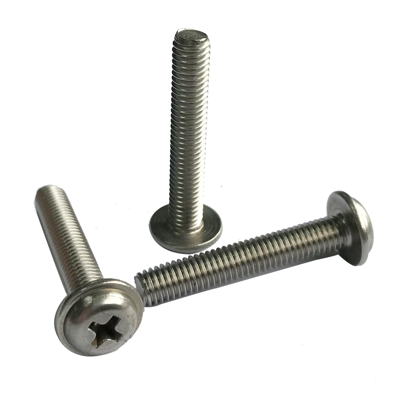 Chuanghe - DIN 967 Cross Slotted Pan Head Machine Thread Screw with Collar/Washer Pan head screw 4