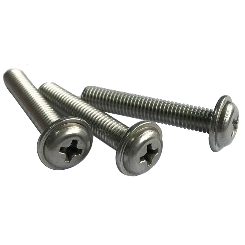 Chuanghe - DIN 967 Cross Slotted Pan Head Machine Thread Screw with Collar/Washer Pan head screw 6