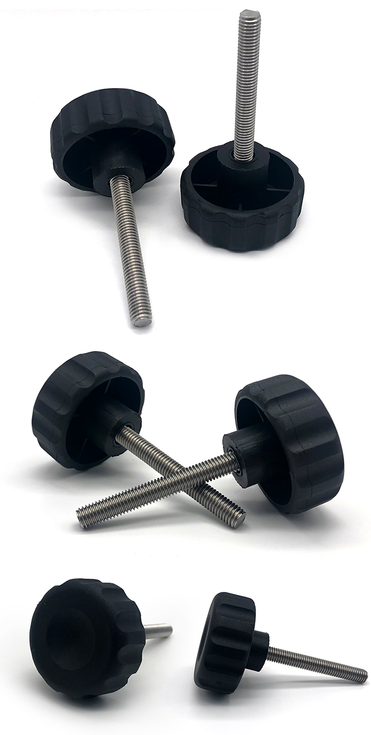 Chuanghe - China factory Stainless Steel Black Adjustable Bakelite Star Thumb Screws Decorative Plastic Head handles M8 M10 Knob screw Handle 9
