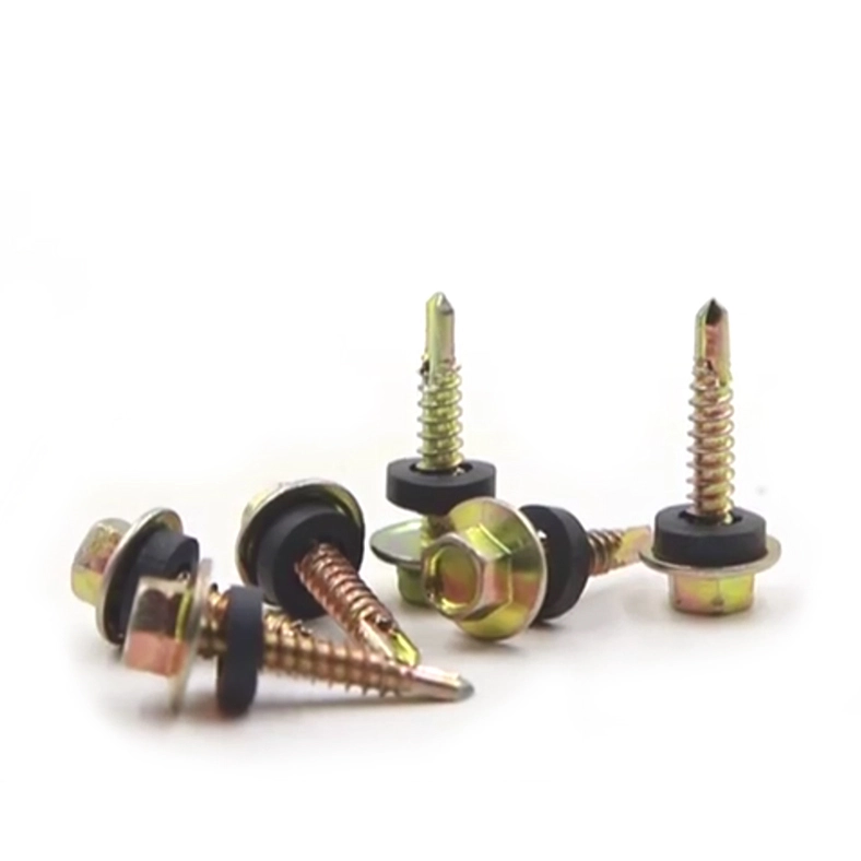 Chuanghe - Steel Self Drilling Screw Hex Head with EPDM Ruber Washer Yellow Zinc Plated Roofing Screw Self drilling screw 1