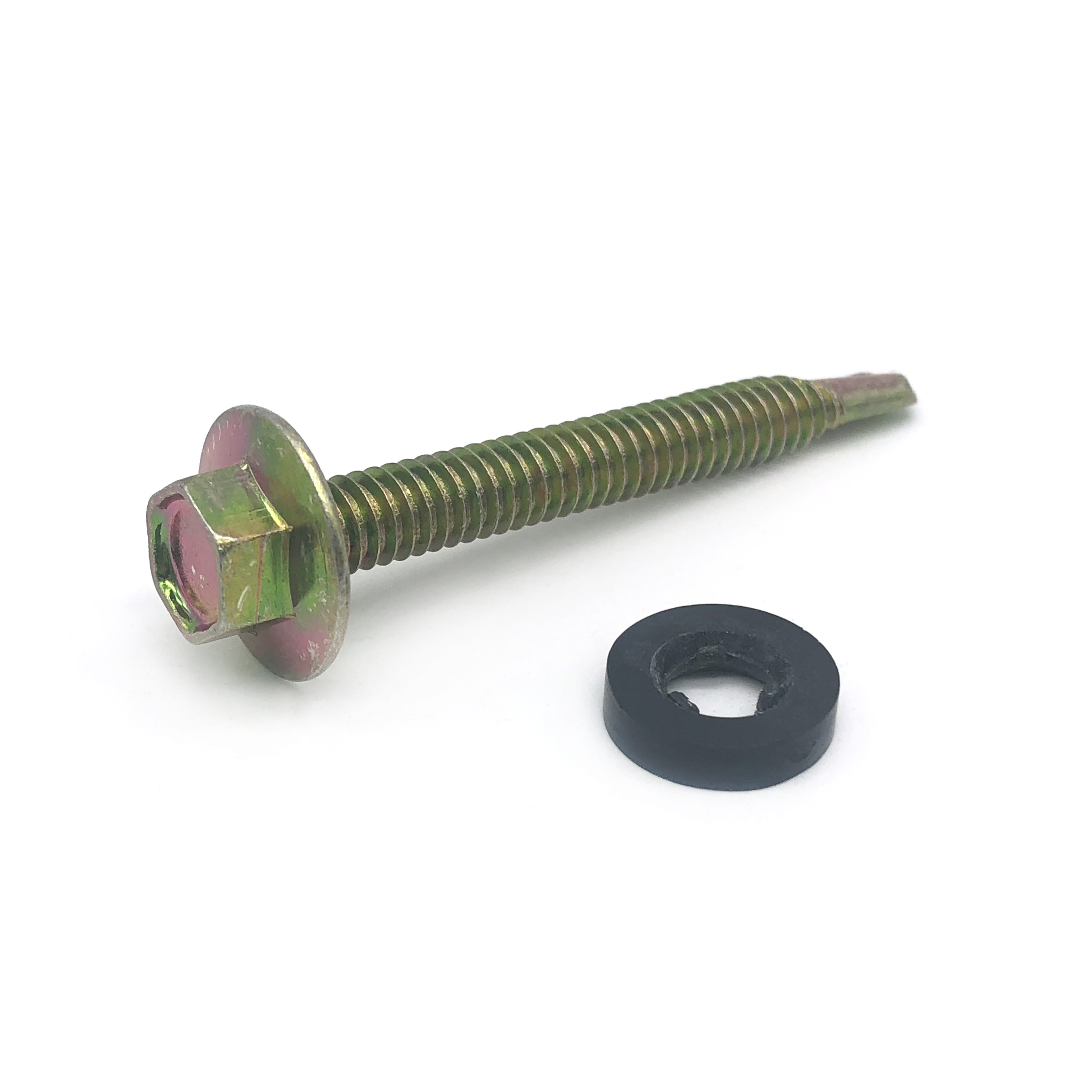 Chuanghe - Steel Self Drilling Screw Hex Head with EPDM Ruber Washer Yellow Zinc Plated Roofing Screw Self drilling screw 5