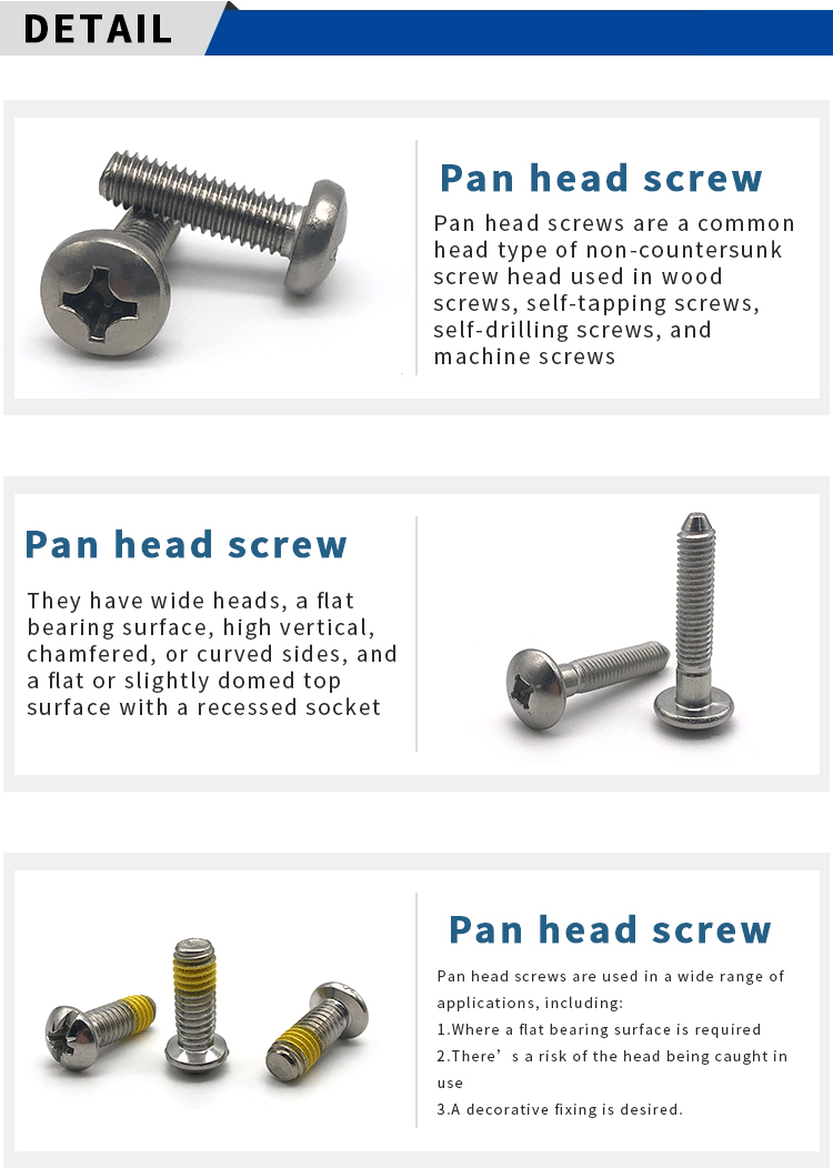 Chuanghe - Factory Direct Supply Slotted Cross Recessed Round Head Machine Screws nylon lock patch Pan Head Screw Pan head screw 9