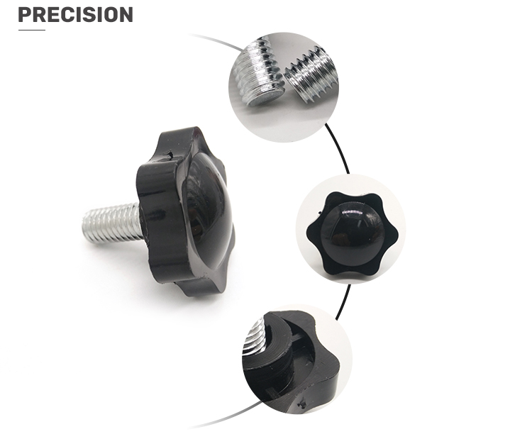Chuanghe - Hot sales Plastic Black Round Head Knurled Knob Grips Thumb Screws Handle 9