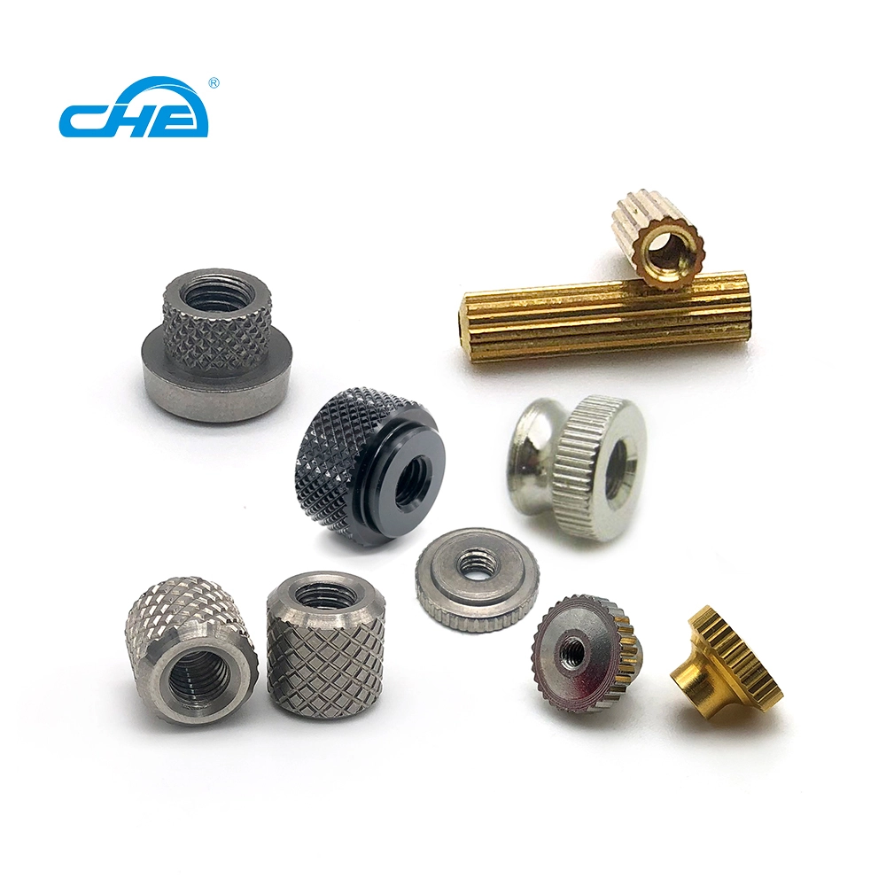 Chuanghe - brass knurl inset nuts CNC Machining Black Anodized Aluminum Stainless Steel Round Coupling Knurled Nut threaded M6 M8 Thumb Nut thumb nut 1