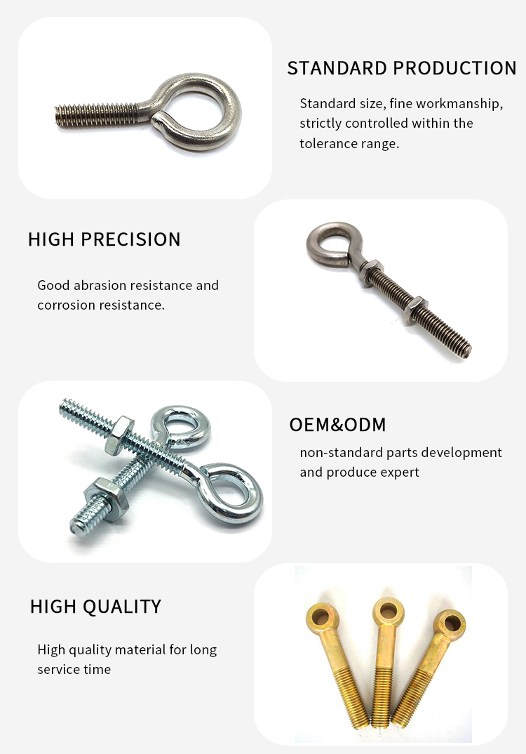 Chuanghe - Chins factory custom galvanized stainless steel DIN580 bolt collar eyebolt lifting eye bolt eye bolts 8