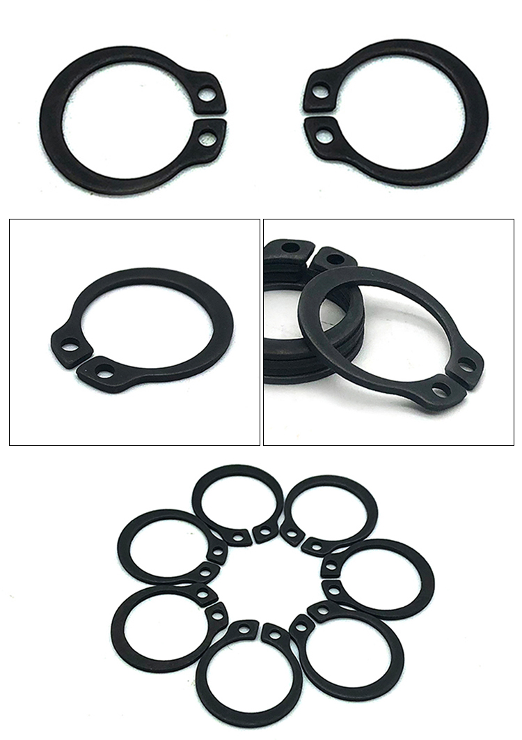 China wholesale oem stainless steel flat spring external e clip washer for shaft din 471 12mm 17mm circlips retaining rings