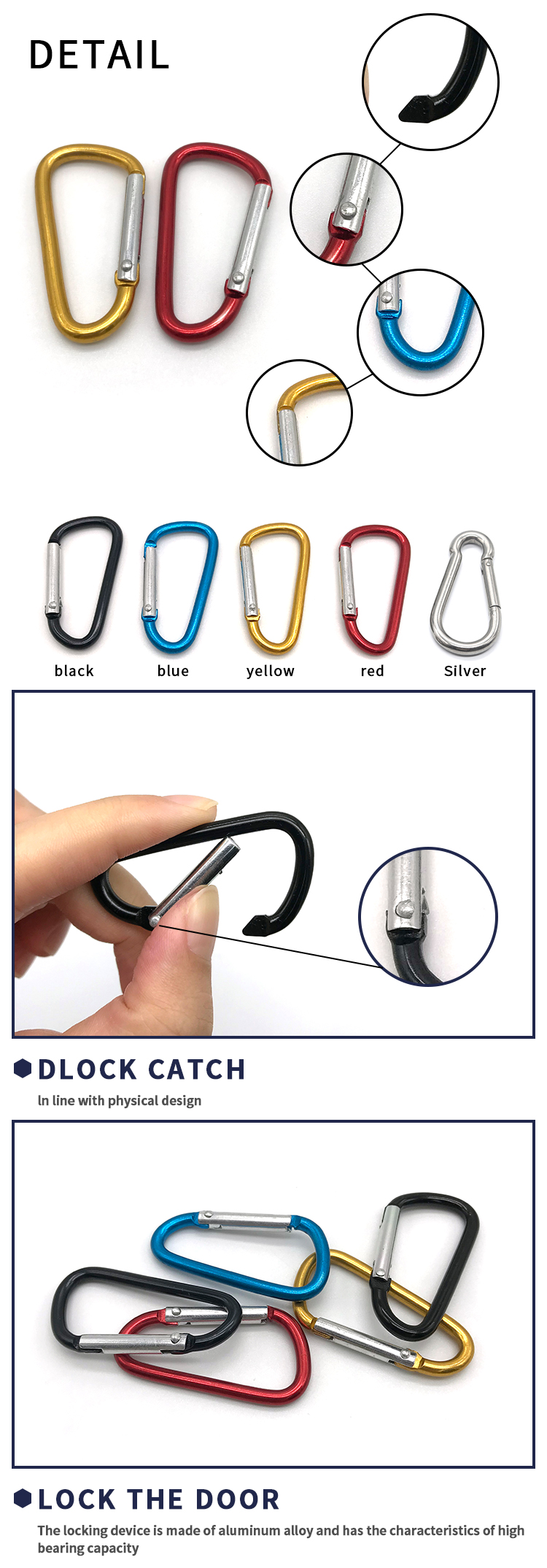 Chuanghe - China supplier safety stainless steel/aluminum snap hooks Carabiner 8