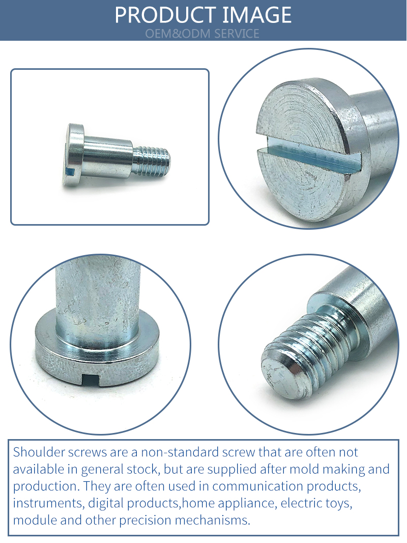 Chuanghe - High quality DIN 923 Slotted pan Head/Flat Head M10 zinc plated Screws with Shoulder Shoulder screw 8
