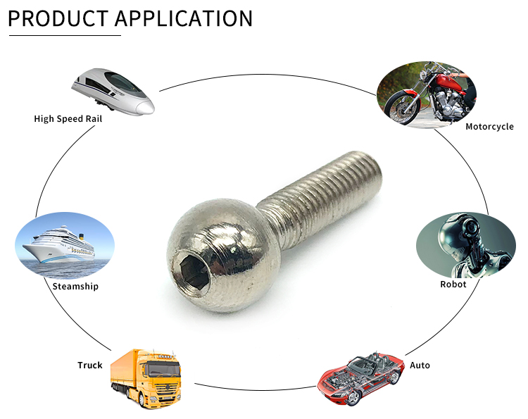 Chuanghe - Factory custom steel ball head stud screw threaded studs 1/4 inch m3 m6 M4 security ball head screw ball head screw 11