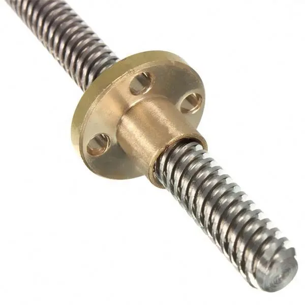 Chuanghe - 8mm diameter left thread Tr8*8 trapezoidal lead screw 4 starts 400mm long with brass nuts ball lead screw 1