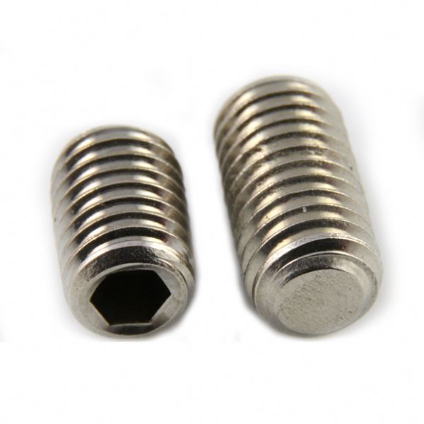 Chuanghe - DIN913 M2 M2.5 M3 M4 M5 304 Stainless Steel Metric Thread Grub Screws Flat Point Hexagon Socket Set Screws Headless Set screw 1