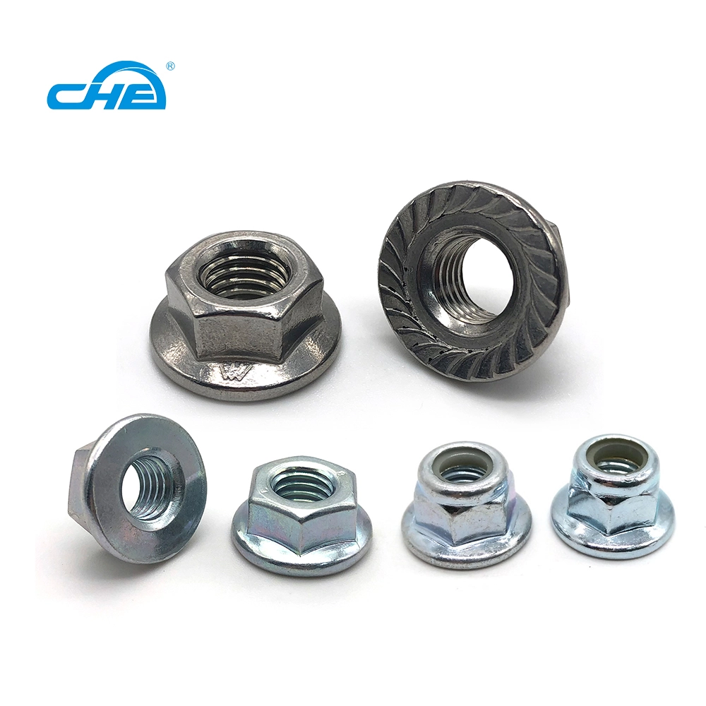 Chuanghe - DIN6923 SS201 SS304 SS316 M6 M7 M8 M10 Large Hex Flange Nut With Serrated flange nut 1